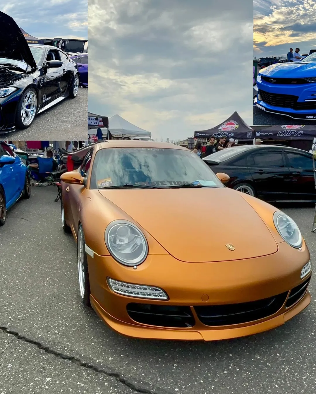 A gold Porsche 911