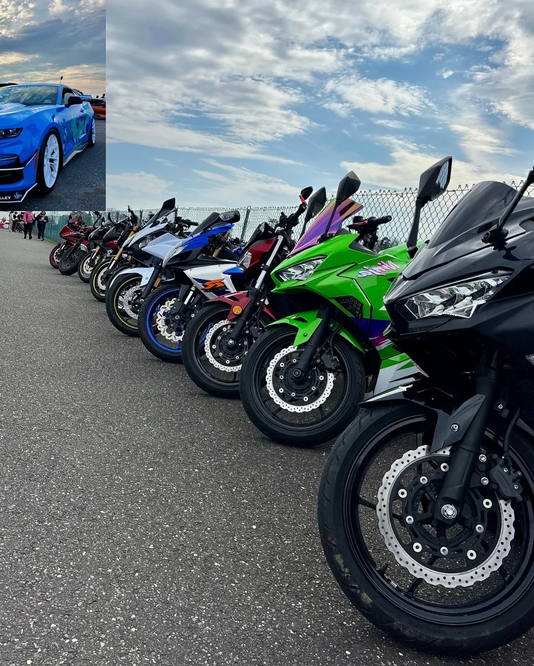 A row of sport bikes